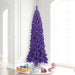 7'6"Hx35"W Flocked Pencil Fir Artificial Christmas Tree, Unlit -Purple - K168375