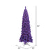 7'6"Hx35"W Flocked Pencil Fir Artificial Christmas Tree, LED Pre-Lit (Purple) -Purple - K168376LED
