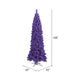 9'Hx43"W Flocked Pencil Fir Artificial Christmas Tree, Unlit -Purple - K168380