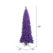 9'Hx43"W Flocked Pencil Fir Artificial Christmas Tree, LED Pre-Lit (Purple) -Purple - K168381LED