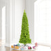 6'6"Hx27"W Flocked Pencil Fir Artificial Christmas Tree, Unlit -Lime - K168565