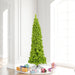 6'6"Hx27"W Flocked Pencil Fir Artificial Christmas Tree, LED Pre-Lit (Lime) -Lime - K168566LED
