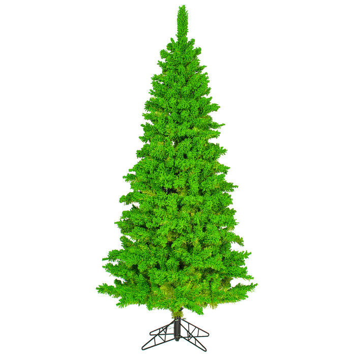 7'6"Hx39"W Flocked Slim Fir Artificial Christmas Tree, Unlit -Lime - K168577