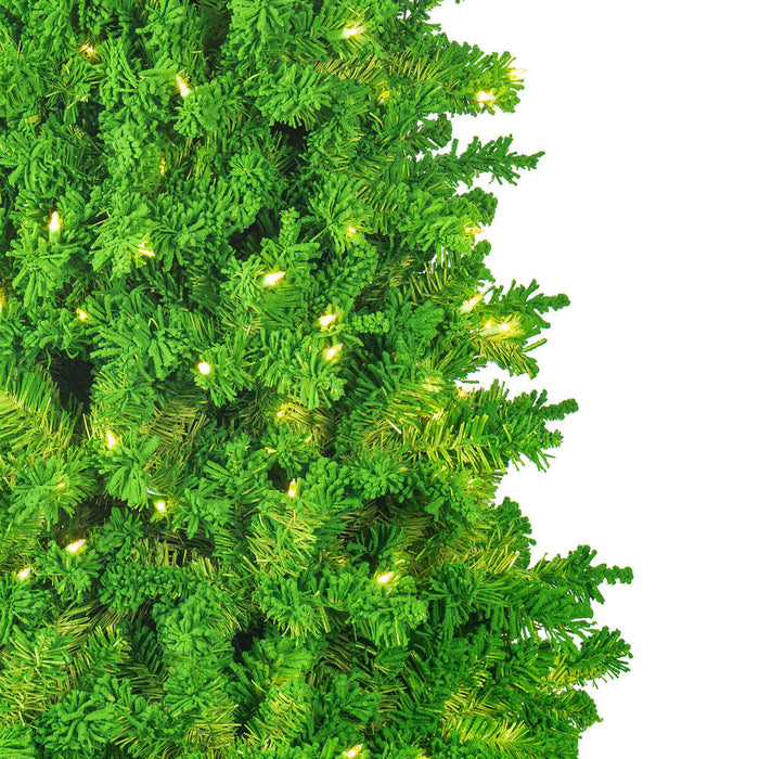 4'6"Hx24"W Flocked Slim Fir Artificial Christmas Tree, LED Pre-Lit (Lime) -Lime - K168548LED
