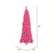 4'6"Hx19"W Flocked Pencil Fir Artificial Christmas Tree, LED Pre-Lit (Pink) -Pink - K168746LED