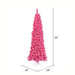 4'6"Hx24"W Flocked Slim Fir Artificial Christmas Tree, Unlit -Pink - K168747