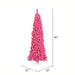 5'6"Hx22"W Flocked Pencil Fir Artificial Christmas Tree, LED Pre-Lit (Pink) -Pink - K168756LED