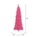 6'6"Hx27"W Flocked Pencil Fir Artificial Christmas Tree, LED Pre-Lit (Pink) -Pink - K168766LED