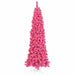 6'6"Hx37"W Flocked Slim Fir Artificial Christmas Tree, LED Pre-Lit (Pink) -Pink - K168768LED