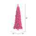 7'6"Hx35"W Flocked Pencil Fir Artificial Christmas Tree, Unlit -Pink - K168775