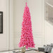 9'Hx48"W Flocked Slim Fir Artificial Christmas Tree, Unlit -Pink - K168782