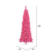 9'Hx48"W Flocked Slim Fir Artificial Christmas Tree, Unlit -Pink - K168782