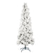 7'6"Hx37"W Flocked Pencil Atka Pine Artificial Christmas Tree, Unlit -White - K170975