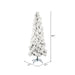 7'6"Hx37"W Flocked Pencil Atka Pine Artificial Christmas Tree, Unlit -White - K170975