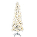 6'Hx30"W Flocked Pencil Atka Pine Artificial Christmas Tree, LED Pre-Lit -White - K170961LED
