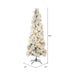 7'6"Hx37"W Flocked Pencil Atka Pine Artificial Christmas Tree, LED Pre-Lit -White - K170976LED