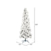 9'Hx44"W Flocked Pencil Atka Pine Artificial Christmas Tree, Unlit -White - K170980