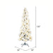 10'Hx50"W Flocked Pencil Atka Pine Artificial Christmas Tree, LED Pre-Lit -White - K170986LED