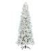 5'Hx26"W Flocked Pencil Atka Pine Artificial Christmas Tree, Micro LED Pre-Lit -White - K171051LED