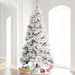 10'Hx50"W Flocked Pencil Atka Pine Artificial Christmas Tree, Micro LED Pre-Lit -White - K171086LED