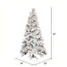 4'6"Hx30"W Flocked Slim Atka Pine Artificial Christmas Tree, Micro LED Pre-Lit -White - K171146LED