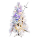 4'6"Hx30"W Flocked Slim Atka Pine Artificial Christmas Tree, Micro LED Pre-Lit (Multi-Mode) -White - K171148LEDCC