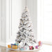 5'6"Hx36"W Flocked Slim Atka Pine Artificial Christmas Tree, Micro LED Pre-Lit -White - K171156LED