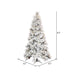 6'6"Hx42"W Flocked Slim Atka Pine Artificial Christmas Tree, Micro LED Pre-Lit -White - K171166LED