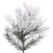 7'6"Hx37"W Flocked Pencil Atka Pine Artificial Christmas Tree, Unlit -White - K170975