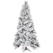 6'6"Hx42"W Flocked Slim Atka Pine Artificial Christmas Tree, Unlit -White - K171165
