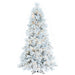 5'6"Hx36"W Flocked Slim Atka Pine Artificial Christmas Tree, Micro LED Pre-Lit -White - K171156LED