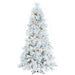 7'6"Hx49"W Flocked Slim Atka Pine Artificial Christmas Tree, Micro LED Pre-Lit -White - K171176LED