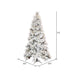 7'6"Hx49"W Flocked Slim Atka Pine Artificial Christmas Tree, Micro LED Pre-Lit -White - K171176LED