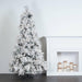 9'Hx59"W Flocked Slim Atka Pine Artificial Christmas Tree, Unlit -White - K171180