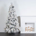 12'Hx72"W Flocked Slim Atka Pine Artificial Christmas Tree, Micro LED Pre-Lit -White - K171191LED