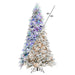 12'Hx72"W Flocked Slim Atka Pine Artificial Christmas Tree, Micro LED Pre-Lit (Multi-Mode) -White - K171193LEDCC