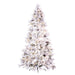 7'6"Hx48"W Half-Tree/Wall Flocked Slim Atka Pine Artificial Christmas Tree, LED Pre-Lit -White - K171376LED