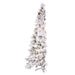 7'6"Hx48"W Half-Tree/Wall Flocked Slim Atka Pine Artificial Christmas Tree, LED Pre-Lit -White - K171376LED