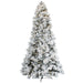 9'Hx59"W Half-Tree/Wall Flocked Slim Atka Pine Artificial Christmas Tree, LED Pre-Lit -White - K171381LED
