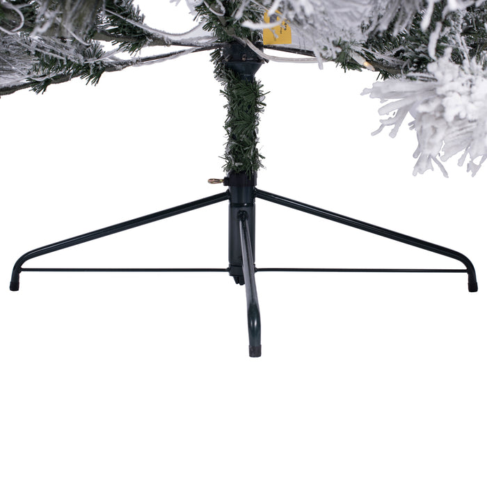 9'Hx59"W Half-Tree/Wall Flocked Slim Atka Pine Artificial Christmas Tree, LED Pre-Lit -White - K171381LED