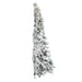 9'Hx59"W Half-Tree/Wall Flocked Slim Atka Pine Artificial Christmas Tree, LED Pre-Lit -White - K171381LED
