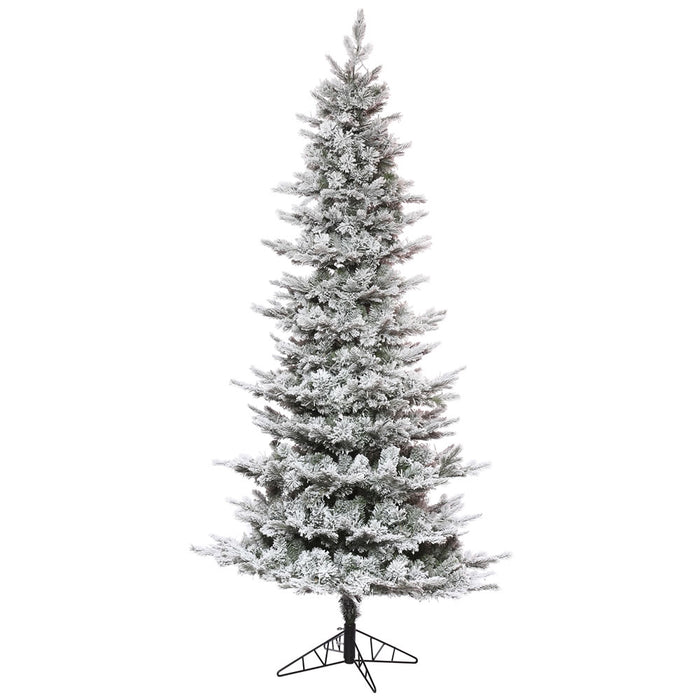 12'Hx70"W PE Flocked Slim Kiana Artificial Christmas Tree, Unlit -White - K173190