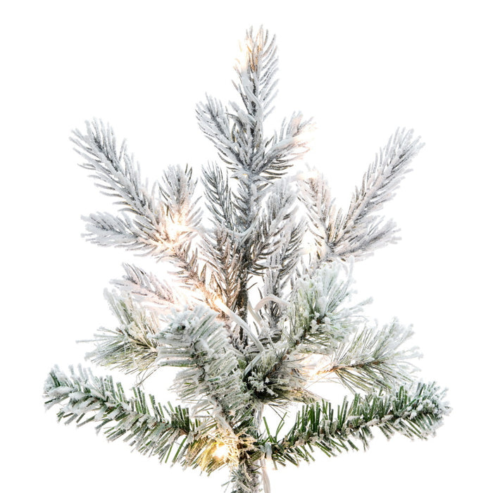 7'6"Hx45"W PE Flocked Slim Kiana Artificial Christmas Tree, Micro LED Pre-Lit (Multi-Mode) -White - K173276LEDCC