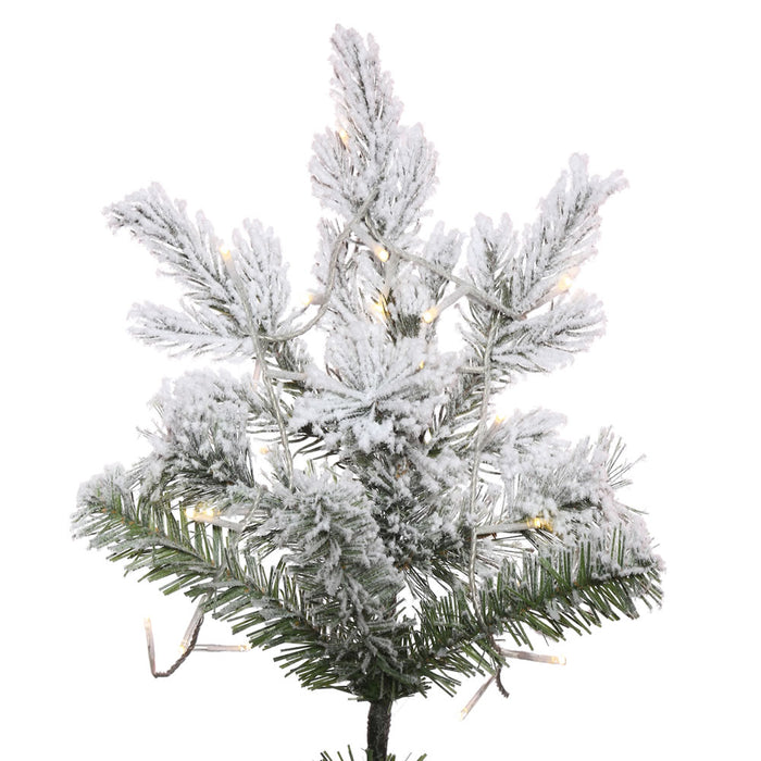 6'6"Hx39"W PE Flocked Slim Kiana Artificial Christmas Tree, Micro LED Pre-Lit -White - K173266LED