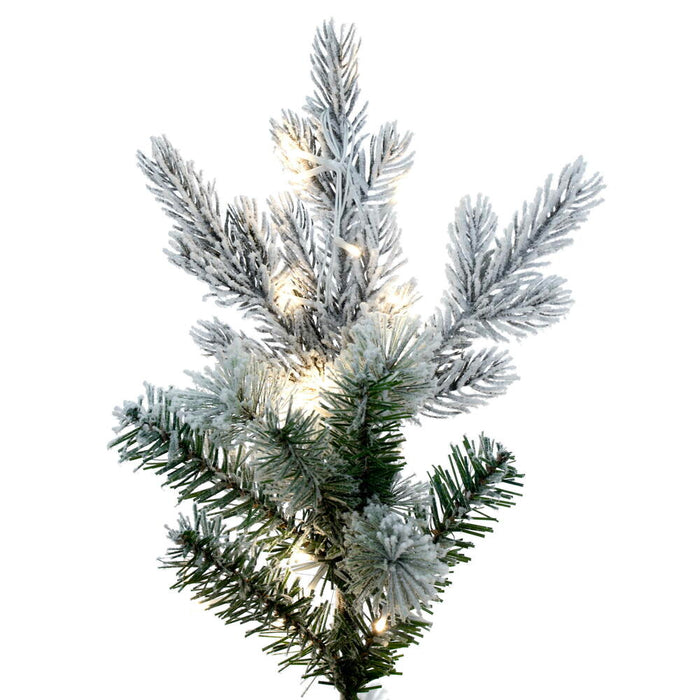 6'6"Hx19"W PE Flocked Slim Kiana Artificial Christmas Tree, Micro LED Pre-Lit (Multi-Mode) -White - K173266LEDCC