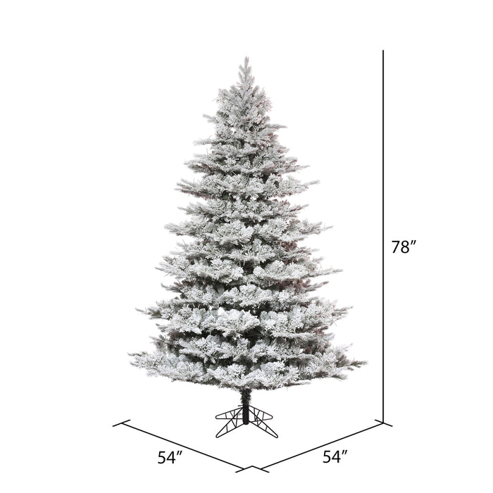 6'6"Hx54"W PE Flocked Kiana Artificial Christmas Tree, Unlit -White - K173365