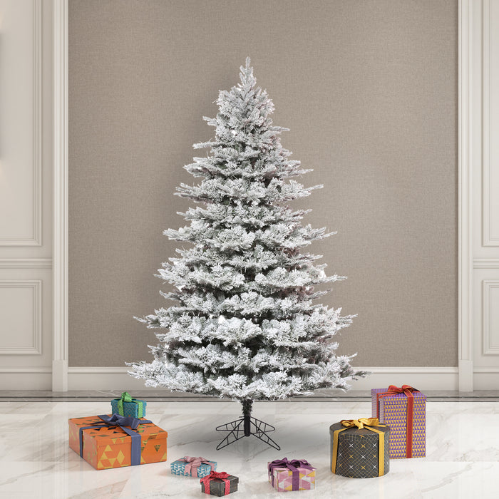 6'6"Hx54"W PE Flocked Kiana Artificial Christmas Tree, Unlit -White - K173365