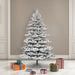 6'6"Hx54"W PE Flocked Kiana Artificial Christmas Tree, Unlit -White - K173365