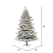 6'6"Hx54"W PE Flocked Kiana Artificial Christmas Tree, LED Pre-Lit -White - K173366LED