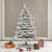 6'6"Hx54"W PE Flocked Kiana Artificial Christmas Tree, LED Pre-Lit -White - K173366LED